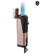 Vector - Urbano Triple Flame Torch w/Punch Rose Gold - VECTOR URBANO COP... - $634.87 MXN