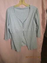 Women Grey Blouse XL 3/4 Sleeve Shirt - £6.37 GBP