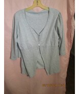 Women Grey Blouse XL 3/4 Sleeve Shirt - $10.92 CAD