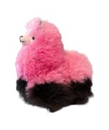 Super Soft Pink White Llama Alpaca Plush Real Alpaca Wool Fur 7&quot; tall - $402.44 MXN