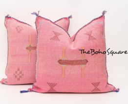 Handmade &amp; Hand-Stitched Moroccan Sabra Cactus Pillow, Moroccan Cushion,... - £51.50 GBP
