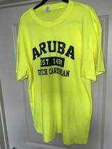 Aruba Tee T Shirt Top Shirt XL  Green Combed Cotton - $234.44 MXN