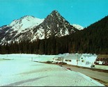 Vtg Postcard 1960s Snoqualmie Summit in Winter UNP Cars Ski Resort Washi... - $4.17