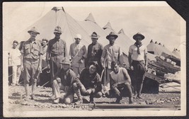 World War I Era U.S. Soldiers at Camp Pre-1920 RPPC Real Photo Postcard - £9.63 GBP