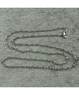 Bronze Milor Italy Chain Link Necklace 30&quot; Silver Plated Long Classic Plain - £13.21 GBP