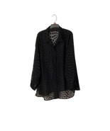 Vintage Maggie Barnes Top Shirt Blouse Tunic 20W Black Long Sleeve Sheer... - €23,66 EUR