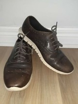 Men’s Cole Haan ZeroGrand 0S Dark Brown Leather Wingtip Shoes Size 10C Bin BB - £20.31 GBP