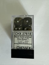 Chessex 25620 Dark Grey With Copper 12 Opaque 16mm D6 Dice - $6.75