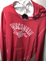 Wisconsin Badgers Shirt Hoodie Womens Medium Red Tee Logo Football NCAA New - £22.30 GBP