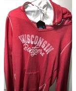 Wisconsin Badgers Shirt Hoodie Womens Medium Red Tee Logo Football NCAA New - £22.02 GBP
