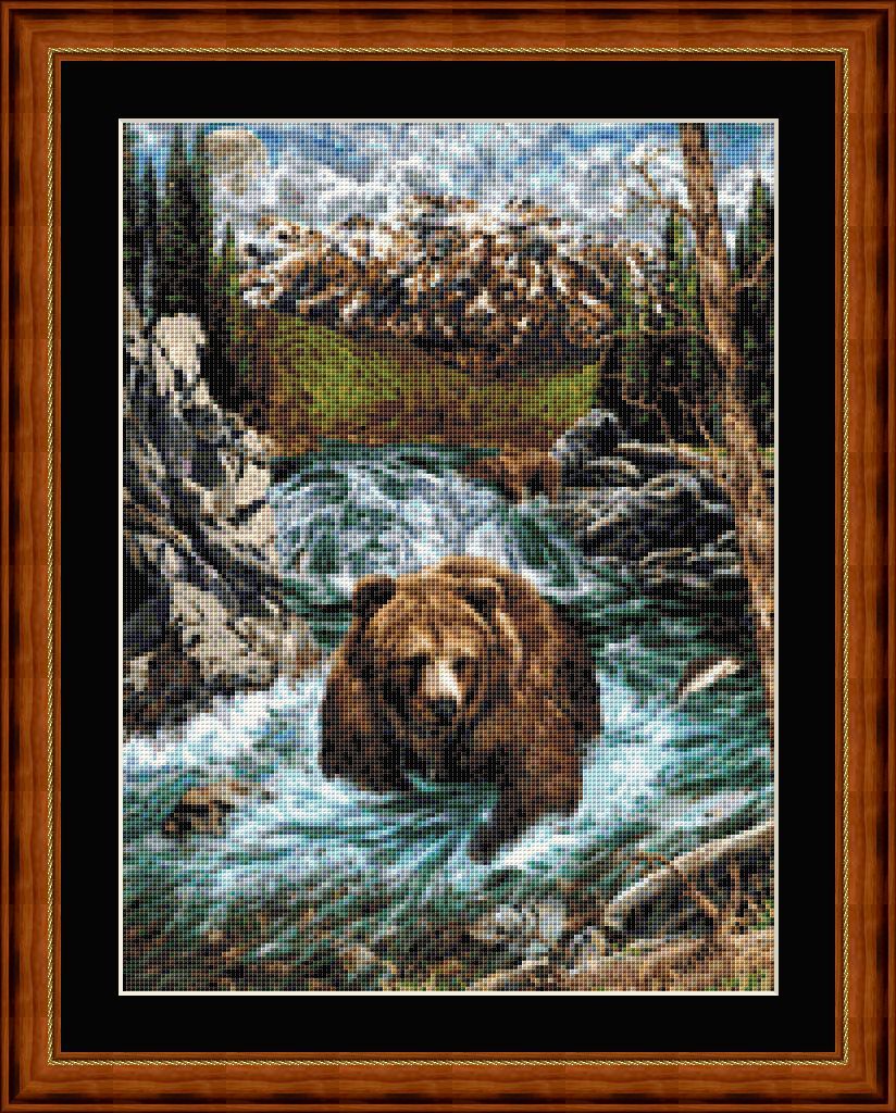 BROWN BEARS -  pdf x stitch chart  Original Artwork ©  Steven Michael Ga... - $12.00