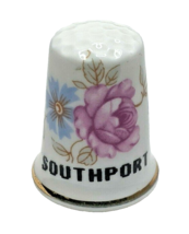 Southport Wild Rose Souvenir Collectors Bone China Thimble - $7.57