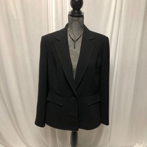 Kasper Black Blazer Womens Size 14 Jacket Career Classic Minimalist Office - £19.34 GBP