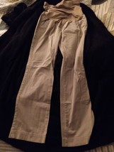 Liz Lange Maternity Dress Pants Tan Brown Beige Tweed Stretch Comfortable Size S - £14.77 GBP