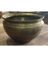 Vintage Brass Edwardian Plant Pot 7” Tall 10.5” Diameter - $524.16 MXN