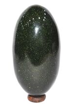 Shivalingam in Natural Glittering Green Sunstone - 491 gms - $173.25