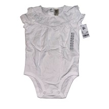 OshKosh B&#39;gosh Baby Girls White Bodysuit 3 Button Back Closure, Size 24 Mon NWT - £6.38 GBP