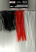 Black Red White 100 NYLON CABLE TIES 3 size AsSoRtMeNT 4&quot; 5.9&quot; 7.9&quot; Wire... - $16.31