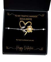 Wife Sunflower Bracelet Gift from Husband to My Soulmate Sunflower Bracelet Vale - £39.52 GBP