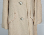 Vintage 1950s-1960s Oscar Cahn Wool Swing Coat w. Satin Trim Collar M-L - $49.50