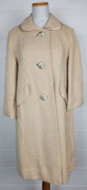 Vintage 1950s-1960s Oscar Cahn Wool Swing Coat w. Satin Trim Collar M-L - £38.88 GBP