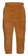 Men's Western Hippie Suede Handmade Fringe Pants Cowboy Style Mountain Man Pants - $68.77+