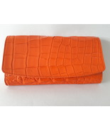 Women Party Clutch Orange Holster Crocodile Hand Bag Alligator Real Leather Bag - £195.79 GBP