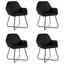 vidaXL Black Velvet Ergonomic Dining Chair Set of 4 Standard Chairs Adjustable - $617.99