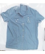Vintage Womens Denim Button Down Blouse Shirt - £36.00 GBP