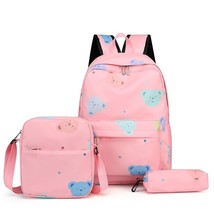 New 3pcs/set Girls Backpack Women High School Bags Knapsack Waterproof Student B - £17.09 GBP