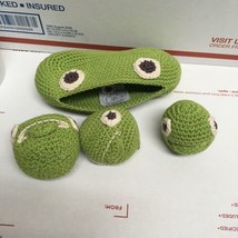 MyuM Green Peas Pod Crocheted Baby Rattle 100% Organic Cotton Teething - France - £23.59 GBP