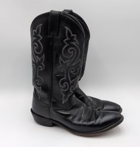 Justin Boots 1409 Men&#39;s 10 EE Wide Western Cowboy Boots Black Leather 73... - $57.09
