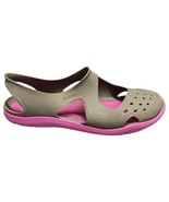 Crocs Swiftwater Wave in Smoke Flat Sandals Womens Size 7W Gray Pink 203... - $37.08