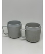 VTG Therma-Systems Therma-Mug Set Of 2 Gray Plastic Insulated Cups USA H... - $152.41 MXN
