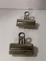 2 Vintage Boston Metal Clips No 4 Hunt MFG. Co. Statesville, N.C. Group-8 - £5.50 GBP