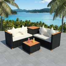 Outdoor Garden Patio Poly Rattan Corner Lounge Sofa Furniture Set With C... - $685.01