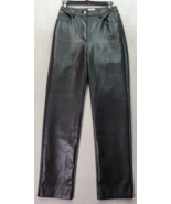 Wilfred Pants Women&#39;s Size 2 Black Faux Leather Pockets Straight Leg Fla... - £25.58 GBP