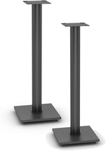 Bookshelf Speaker Stands Steel Construction Pedestal Style Black 2-Pack NEW - £75.77 GBP
