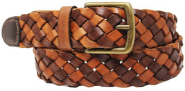 XL 42&quot;-48&quot; Men&#39;s Casual Adjustable Jean Two-Tone Braided Leather Belt 26... - $470.22 MXN