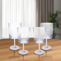 Set of Four Clear Acrylic Stemmed All Purpose Wine Glass - $3,005.84 MXN