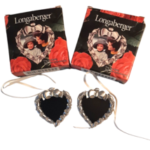 2 Longaberger Heart Basket Accessories Trim Frames Tie Ons 1998 - £19.83 GBP