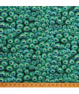 Cotton Peacocks Feathers Birds Teal Cotton Fabric Print by the Yard D777.30 - $11.95