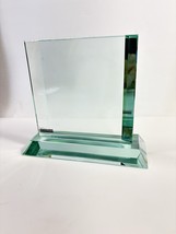 Crystal Jade Glass Award Trophy Blank Unengraved Beveled Rectangle 6.5” ... - $37.25