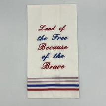 Patriotic Tea Towel Home Sewn &amp; Embroidered &quot;Land of the Free...&quot; Design 2 NEW - £8.27 GBP