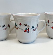 1995 White Christmas Farberware 3 pcs Coffee Mugs Katherine Babanovsky V... - $20.98