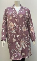 George Plus Women&#39;s Notch Collar Long Sleeve Floral Pajama Top Purple 3X - $19.99