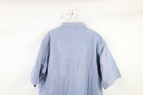 NOS Vtg 90s Carhartt Mens XL Spell Out Short Sleeve Chambray Button Shirt USA Item image 10