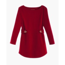 Chicos Womens Top Hardware Detail Ponte Red Chicos 0 Size Small - £31.38 GBP