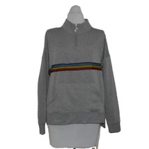 Olive and Oak Womens Medium Sweatshirt Cozy Quarter Zip Grey Combo with Pockets  - £31.95 GBP