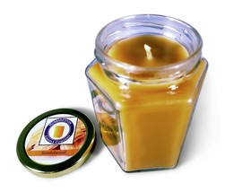 Sandalwood Scented 100 Percent  Beeswax Jar Candle, 12 oz - £21.26 GBP